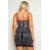 Spaghetti Strap Rhinestone Hot Fix Mini Dress