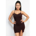 Glittered bodycon slit dress