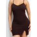 Glittered bodycon slit dress