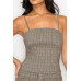 Belted Plaid Zip-up Pleated Dress