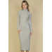 Sweater-knit Fuzzy Turtle Neck Split Thigh Dress
