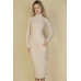 Sweater-knit Fuzzy Turtle Neck Split Thigh Dress