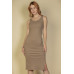 Flat Back Rib Sleeveless Tank Side Slit Bodycon Dress