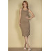 Flat Back Rib Sleeveless Tank Side Slit Bodycon Dress