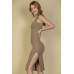 Flat Back Rib Sleeveless Tank Side Slit Bodycon Dress