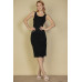 Flat Back Rib Sleeveless Tank Side Slit Bodycon Dress