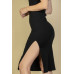 Flat Back Rib Sleeveless Tank Side Slit Bodycon Dress