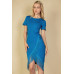 Fringe Hem Short Sleeve Bodycon Midi Pencil Dress