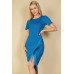 Fringe Hem Short Sleeve Bodycon Midi Pencil Dress