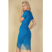 Fringe Hem Short Sleeve Bodycon Midi Pencil Dress