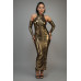 Metallic Ruched Dress With Sleeves