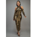 Metallic Ruched Dress With Sleeves