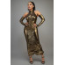 Metallic Ruched Dress With Sleeves
