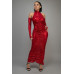 Metallic Ruched Dress With Sleeves