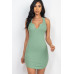 Ribbed Split Neck Tank Mini Dress
