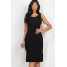 Ribbed Side Slit Tank Midi Dress