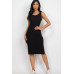 Ribbed Side Slit Tank Midi Dress