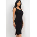 Ribbed Side Slit Tank Midi Dress