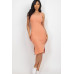 Ribbed Side Slit Tank Midi Dress