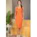 Ribbed Back Slit Bodycon Midi Dress