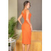 Ribbed Back Slit Bodycon Midi Dress