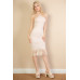 Ribbed Halter Neck Fringe Midi Dress