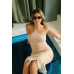 Ribbed Halter Neck Fringe Midi Dress