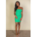 Ribbed Bandeau Cut Out Back Mini Bodycon Dress