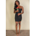 Ribbed Bandeau Cut Out Back Mini Bodycon Dress