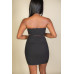 Ribbed Bandeau Cut Out Back Mini Bodycon Dress
