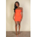 Ribbed Bandeau Cut Out Back Mini Bodycon Dress