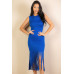 Sleeveless Fringe Midi Dress