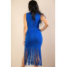 Sleeveless Fringe Midi Dress