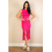 Sleeveless Fringe Midi Dress