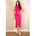 Sleeveless Fringe Midi Dress