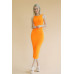 Ribbed Open Back Sleeveless Maxi Dress
