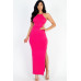 Tie Backless Split Thigh Maxi Dress