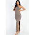 Tie Backless Split Thigh Maxi Dress