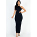 Tie Backless Split Thigh Maxi Dress