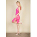 Mesh Ruched Drawstring Side Midi Dress