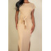 Tie Front Short Sleeve Side Slit Dress