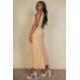 Button Front Tie Waist Sleeveless Maxi Dress