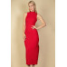 Ribbed Mock Neck Side Slit Sleeveless Bodycon Maxi Dress