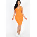 Casual Ribbed Split Neck Bodycon Dress