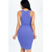 Casual Ribbed Split Neck Bodycon Dress