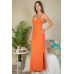 Ribbed Side Slit Long Cami Dress