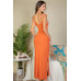 Ribbed Side Slit Long Cami Dress