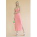 Ribbed Side Slit Long Cami Dress