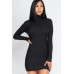Ribbed Mock Neck Bodycon Mini Dress
