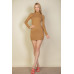 Ribbed Mock Neck Bodycon Mini Dress